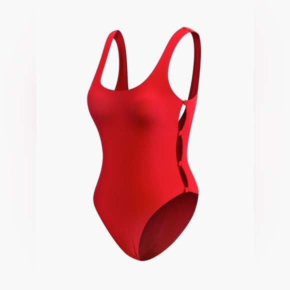 Commense Side Button Cutout One-Piece Swimsuit - Picture 7 of 7